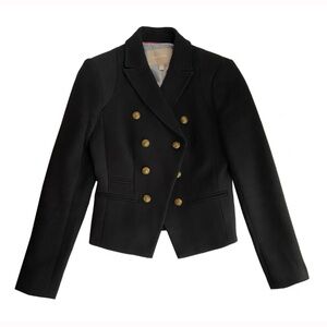 Banana Republic Black Split Front Double Breasted Blazer, Size 0